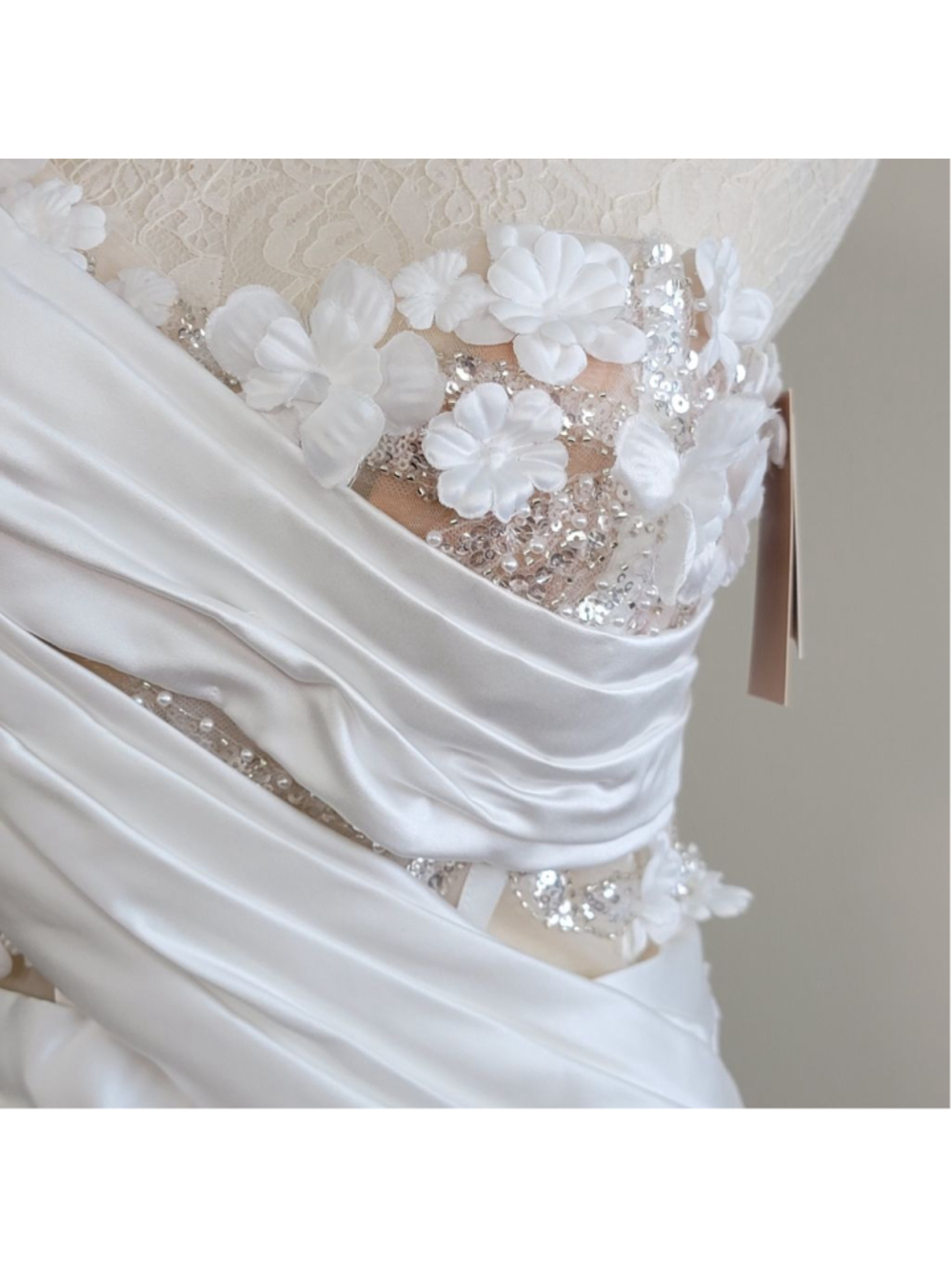 NEW Missacc One Shoulder Illusion Corset 3D Floral Sequin Beaded Wedding Dress 2 - Picture 5 of 16